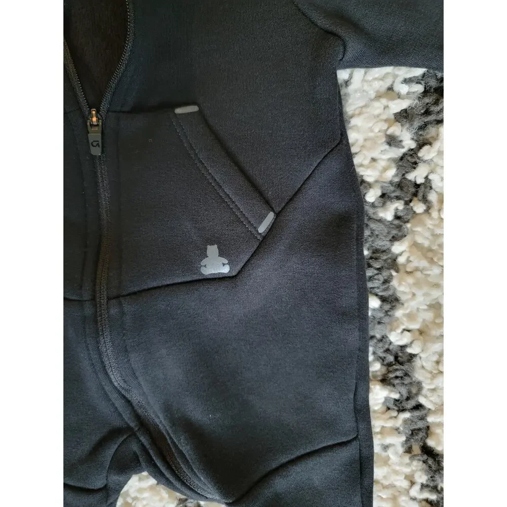GapFit Baby True Black Cozy Fleece Lined One-Piece Jumpsuit Romper 0-3‎ Months